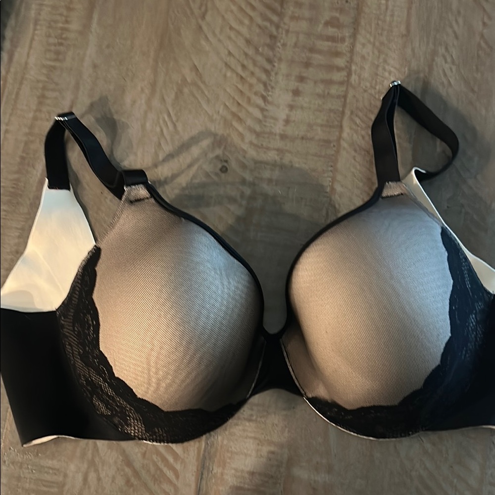 Soma Black and Cream Full Coverage Bra with Underwire